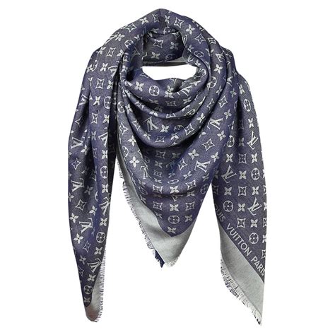 louis vuitton blue and white scarf|Louis Vuitton scarf price.